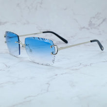 Load image into Gallery viewer, Rimless Sunglasses Men Carter Luxury Designer Vintage Sun Glasses Square Diamond Cut Fashion Shades Eyewear Gafas De Sol