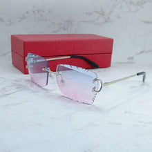 Load image into Gallery viewer, Rimless Sunglasses Men Carter Luxury Designer Vintage Sun Glasses Square Diamond Cut Fashion Shades Eyewear Gafas De Sol