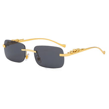 Load image into Gallery viewer, Fashion Vintage Rimless Square Sunglasses Women Men Luxury Brand Designer Popular Travel Driving Leopard Head Small Sun Glasses