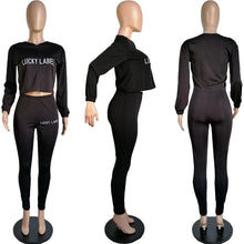 Load image into Gallery viewer, 2021 Fall Clothes for Women Letter Printing Casual Elastic Waist Loungewear Women Fashion New Arrival Long Sleeve Two Piece Set
