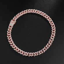 Load image into Gallery viewer, D&amp;Z Hip Hop 13mm Rose Gold Cuban Link Chain For Men Iced Out Bling Rhinestone Chaine Homme Fashion Jewelry Wholesale

