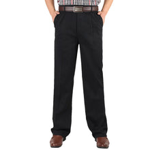 Load image into Gallery viewer, Men&#39;s Casual Trousers Men Pants Male Brand Solid Color High Waist Loose Pure Cotton Double Pleat Wrinkle Pant YGSHA65
