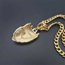 Load image into Gallery viewer, Hip Hop Full Iced Out Bling Lion Rhinestone Stainless Steel Cuban Chain Gold Color Pendants &amp; Necklaces For Men Jewelry Dropship
