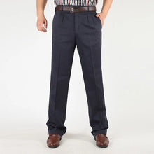 Load image into Gallery viewer, Men&#39;s Casual Trousers Men Pants Male Brand Solid Color High Waist Loose Pure Cotton Double Pleat Wrinkle Pant YGSHA65
