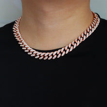 Load image into Gallery viewer, D&amp;Z Hip Hop 13mm Rose Gold Cuban Link Chain For Men Iced Out Bling Rhinestone Chaine Homme Fashion Jewelry Wholesale
