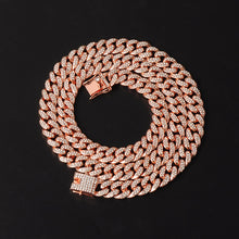 Load image into Gallery viewer, D&amp;Z Hip Hop 13mm Rose Gold Cuban Link Chain For Men Iced Out Bling Rhinestone Chaine Homme Fashion Jewelry Wholesale
