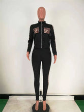 Load image into Gallery viewer, Tracksuit Women Leopard Print Splice Lounge Wear Two Piece Set Top and Pants Sweat Suits Streetwear Jogging Femme Chandal Mujer
