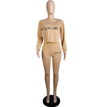 Load image into Gallery viewer, 2021 Fall Clothes for Women Letter Printing Casual Elastic Waist Loungewear Women Fashion New Arrival Long Sleeve Two Piece Set
