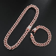 Load image into Gallery viewer, D&amp;Z Hip Hop 13mm Rose Gold Cuban Link Chain For Men Iced Out Bling Rhinestone Chaine Homme Fashion Jewelry Wholesale
