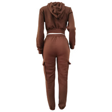 Load image into Gallery viewer, CM.YAYA Fashion Women&#39;s Set Long Sleeve Zipper Fly Hoodies and Jogger Cargo Pants 2023 Active Two 2 Piece Sets Outfit Tracksuit
