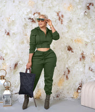 Load image into Gallery viewer, CM.YAYA Fashion Women&#39;s Set Long Sleeve Zipper Fly Hoodies and Jogger Cargo Pants 2023 Active Two 2 Piece Sets Outfit Tracksuit

