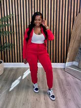 Load image into Gallery viewer, CM.YAYA Fashion Women&#39;s Set Long Sleeve Zipper Fly Hoodies and Jogger Cargo Pants 2023 Active Two 2 Piece Sets Outfit Tracksuit
