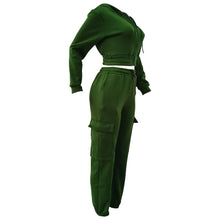 Load image into Gallery viewer, CM.YAYA Fashion Women&#39;s Set Long Sleeve Zipper Fly Hoodies and Jogger Cargo Pants 2023 Active Two 2 Piece Sets Outfit Tracksuit
