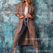 Load image into Gallery viewer, Women Knit Long Cardigan Sweaters Full Sleeved Spliced Casual Jumpers Dot V Neck Thick Warm Sweater Autumn Winter 2024
