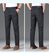 Load image into Gallery viewer, Luxury Brand Men&#39;s Stripe Plaid Casual Pants Men Army Green Four Seasons High Quality Business Trousers Men&#39;s Slim Straight Pant
