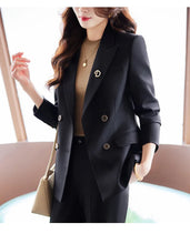 Load image into Gallery viewer, High Quality Fabric Women Formal Business Suits with Pants and Jackets Coat OL Style Elegant Professional Pantsuits Trousers Set
