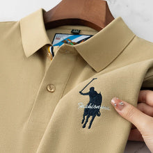Load image into Gallery viewer, Luxury Embroidery Men's Polo Shirt Summer Thin Breathable 100%Cotton Black Navy Blue Lapel Short-Sleeved Tops Brand Clothing
