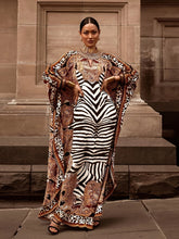Load image into Gallery viewer, Spring and Summer Elegant New European and American Women's Clothing, Middle Eastern Retro Ethnic Style Printed Skirt, Muslim Plus-Size Loose Robe, Elegant Commuter Dress
