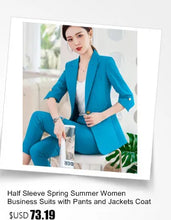 Load image into Gallery viewer, High Quality Fabric Women Formal Business Suits with Pants and Jackets Coat OL Style Elegant Professional Pantsuits Trousers Set
