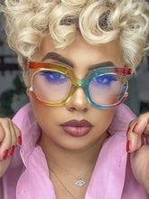 Load image into Gallery viewer, 2023 Ins Rainbow Frame Fashion Retro Round Anti Blue Light Women Glasses Vintage Oversized Colourful Frame Clear Eyeglasses

