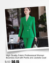 Load image into Gallery viewer, High Quality Fabric Women Formal Business Suits with Pants and Jackets Coat OL Style Elegant Professional Pantsuits Trousers Set
