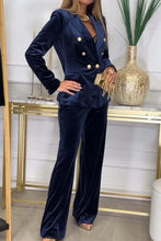 Load image into Gallery viewer, 2025 High-grade Velvet Suit Elegant Office Ladies 2pc Sets Double Breasted Blazer Straight Pant Fashionl Commuter Women Clothing
