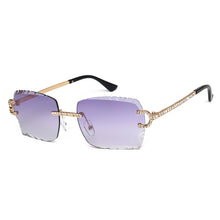 Load image into Gallery viewer, Fashion Rimless Square Sunglasses Vintage Diamond Brand Design Cut Lens Sun Glasses Men Women Metal Frame Luxury UV400 Eyewear
