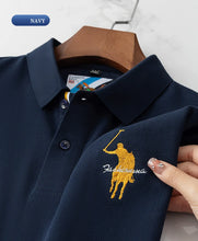 Load image into Gallery viewer, Luxury Embroidery Men's Polo Shirt Summer Thin Breathable 100%Cotton Black Navy Blue Lapel Short-Sleeved Tops Brand Clothing
