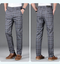 Load image into Gallery viewer, Luxury Brand Men&#39;s Stripe Plaid Casual Pants Men Army Green Four Seasons High Quality Business Trousers Men&#39;s Slim Straight Pant
