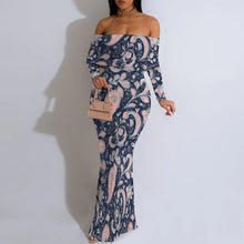 Load image into Gallery viewer, Women&#39;s Fall Off Shoulder Bodycon Dress Formal Long Sleeve Elegant Cocktail Party Maxi Dress Wedding Guest Dresses
