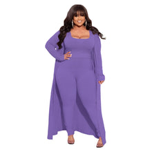 Load image into Gallery viewer, Plus Size L-5XL Women&#39;s Casual Set Long-sleeved Jacket Pants Undershirt 3 Piece Suit Knitwear Tracksuits Sweatsuits Outfits
