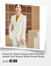 Load image into Gallery viewer, High Quality Fabric Women Formal Business Suits with Pants and Jackets Coat OL Style Elegant Professional Pantsuits Trousers Set
