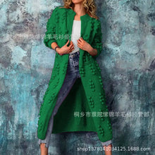 Load image into Gallery viewer, Women Knit Long Cardigan Sweaters Full Sleeved Spliced Casual Jumpers Dot V Neck Thick Warm Sweater Autumn Winter 2024
