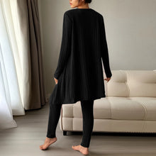 Load image into Gallery viewer, Fall Winter 3 Piece Homewear For Women Solid Cardigan Fashion Pant And Vest Ladies Suit Vintage Fashion Ladies Three Piece Set
