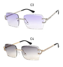 Load image into Gallery viewer, Fashion Rimless Square Sunglasses Vintage Diamond Brand Design Cut Lens Sun Glasses Men Women Metal Frame Luxury UV400 Eyewear
