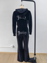 Load image into Gallery viewer, Women's Spring Autumn New Sle eBay Faion Sequin Fce Hooded High Waist Sports Casual Two Piece Set

