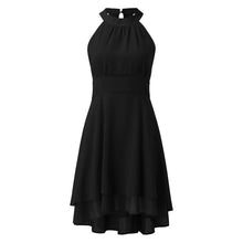 Load image into Gallery viewer, Summer Elegant Women Dresses High Waist Sexy Cropped Layered Solid Halter Dress Ladies Casual Sleeveless Chiffon Party Dress
