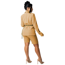 Load image into Gallery viewer, Office Lady Female Short Sets Long Sleeves Single Breasted Blazer Suit Elegant OL High Waist Pants Two Piece Set Women Outfit

