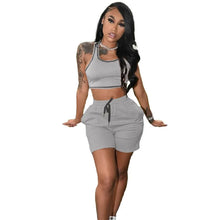 Load image into Gallery viewer, Casual Workout Sets 2 Piece Outfits for Women 2025 Sport Crop Tank Top High Waist Yoga Shorts Leggings Lounge Wear Tracksuit
