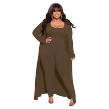 Load image into Gallery viewer, Plus Size L-5XL Women&#39;s Casual Set Long-sleeved Jacket Pants Undershirt 3 Piece Suit Knitwear Tracksuits Sweatsuits Outfits
