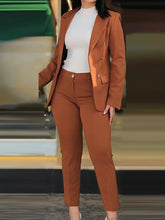 Load image into Gallery viewer, Women Two Pieces Pant Suits, Spring Autumn Loungewear Solid Fashion Matching Sets, 2023 Cardigan Top Pencil Pants Ladies Outfit
