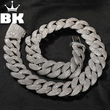 Load image into Gallery viewer, THE BLING KING Heavy 24mm Bubble Cuban Link Necklace For Men Micro Paved Cubic Zirconia Chain Deluxe Choker Rock Hip Hop Jewelry
