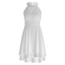 Load image into Gallery viewer, Summer Elegant Women Dresses High Waist Sexy Cropped Layered Solid Halter Dress Ladies Casual Sleeveless Chiffon Party Dress
