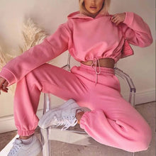Load image into Gallery viewer, Fall Winter 2025 New Women's Hoodies Two Piece Set - Oversized Hoodie Sweatpants Sportswear Suit |Casual Sweatshirt Trouser Set
