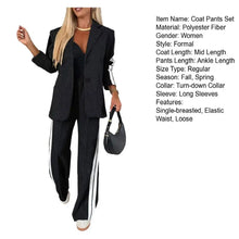 Load image into Gallery viewer, 2 Piece Set Women Outfit Winter Fall Fashion V neck Long Sleeve Coat Elegant Straight Leg Pant Set Women Sports Clothing
