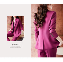Load image into Gallery viewer, High Quality Fabric Women Formal Business Suits with Pants and Jackets Coat OL Style Elegant Professional Pantsuits Trousers Set
