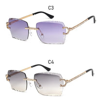 Load image into Gallery viewer, Fashion Rimless Square Sunglasses Vintage Diamond Brand Design Cut Lens Sun Glasses Men Women Metal Frame Luxury UV400 Eyewear
