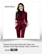 Load image into Gallery viewer, High Quality Fabric Women Formal Business Suits with Pants and Jackets Coat OL Style Elegant Professional Pantsuits Trousers Set
