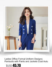 Load image into Gallery viewer, High Quality Fabric Women Formal Business Suits with Pants and Jackets Coat OL Style Elegant Professional Pantsuits Trousers Set
