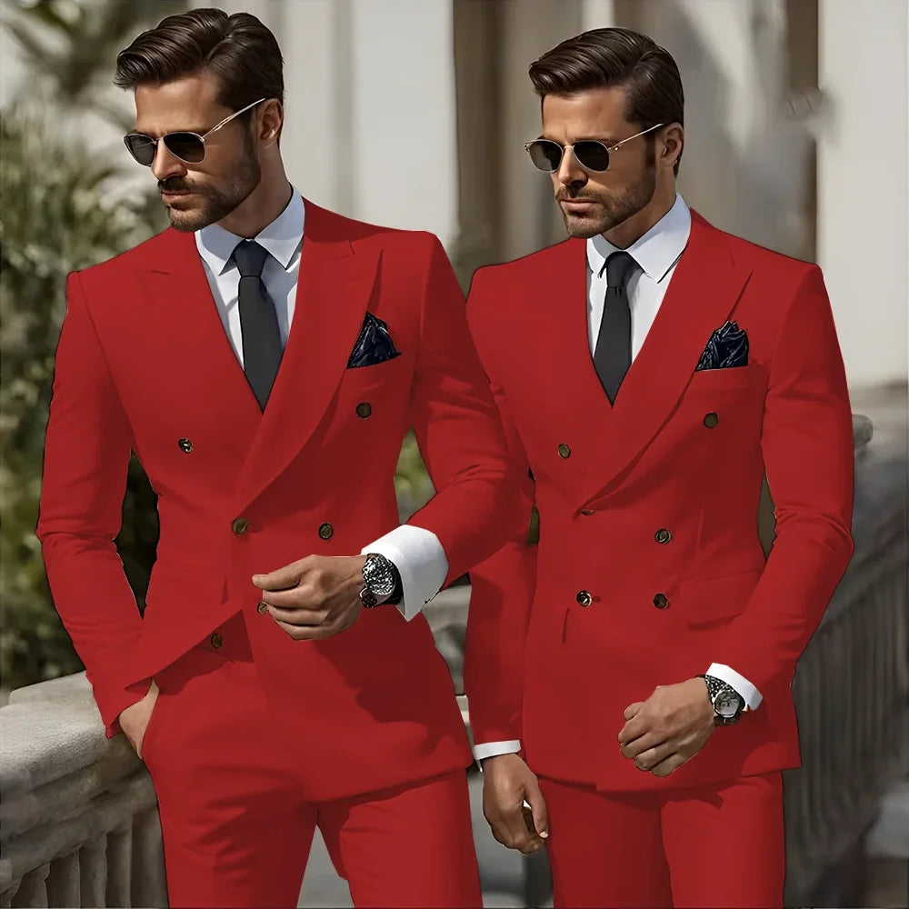 Men's Business Casual Suit Set Two-Piece Suit Set Made in China Casual Formal Wear Italian Style Gentleman's Runway Style